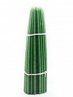 Свечи восковые конусные, маканые, зеленые № 30, 50 шт, 21 см, диаметр 8 мм, с медовым ароматом