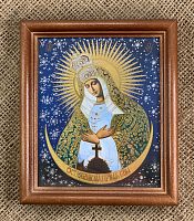 Икона Пресвятая Богородица "Остробрамская" (двойное тиснение, 155х130 мм, арт. 17166)