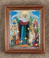 Икона Пресвятая Богородица "Всех Скорбящих Радость" (двойное тиснение, 155х130 мм, арт. 17225)