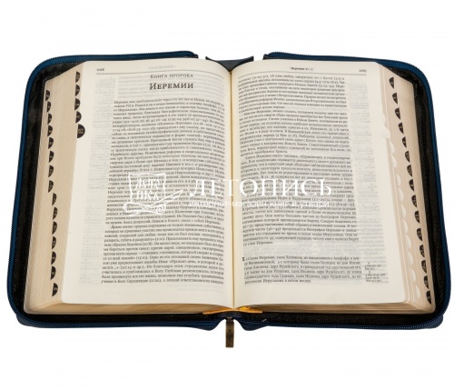Библия в кожаном переплете на молнии, синодальный перевод, золотой обрез (арт.07954) фото 2