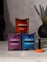 Набор ароматных кадильных свечей с подставкой №3: Гардения, Кедр, Фиалка (маленькие) 21 шт., длина 42 мм, диаметр 8мм