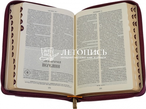 Библия в кожаном переплете на молнии, золотой обрез с указателями (арт. 12995) фото 2