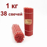 Свечи восковые Алтарные красные № А2, 1 кг (церковные, содержание воска не менее 80%)