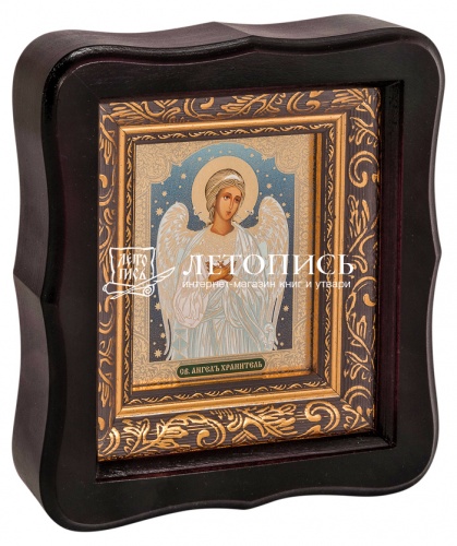 Икона Святой Ангел Хранитель в фигурной деревянной рамке